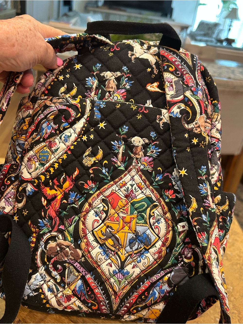 Vera Bradley Harry Potter “Friends at Hogwarts” Black Quilted Backpack - Picture 7 of 14